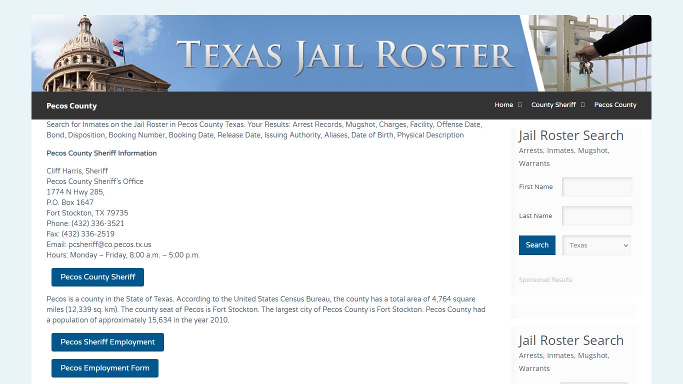 Pecos County | Jail Roster Search