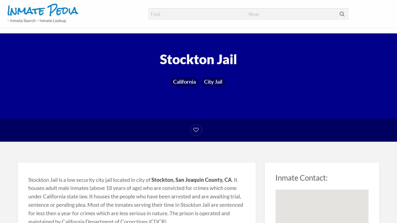 Stockton Jail – Inmate Pedia – Inmate Search – Inmate Lookup